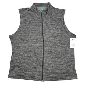 NEW PRO TOUR Cool Play Golf Vest - Full Zip with Pockets - Gray - Mens X-Large